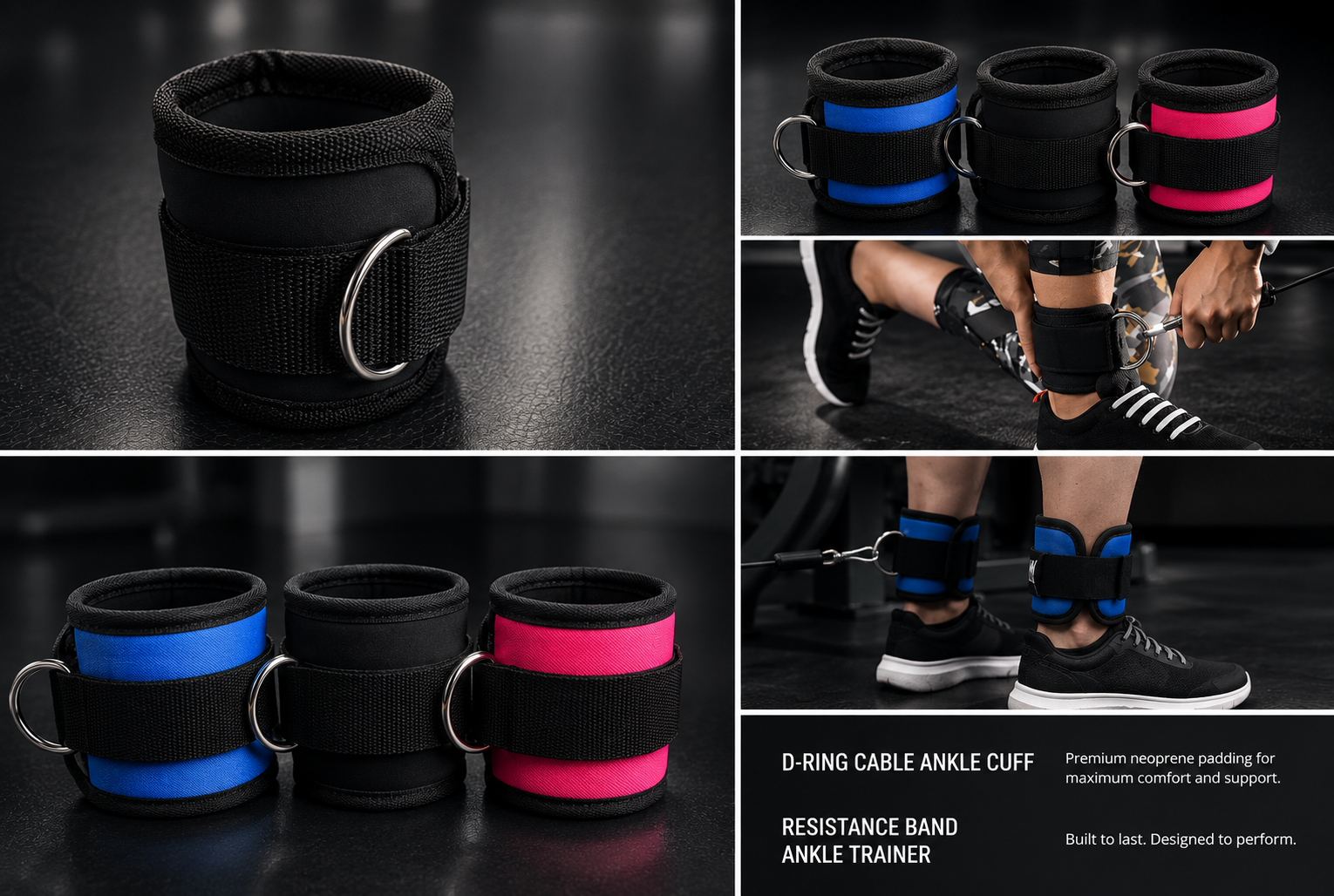 FITTRIX D-Ring Cable Ankle Cuff